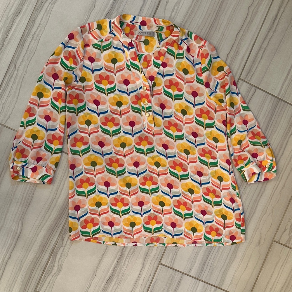 DownEast Multicolor Floral Top